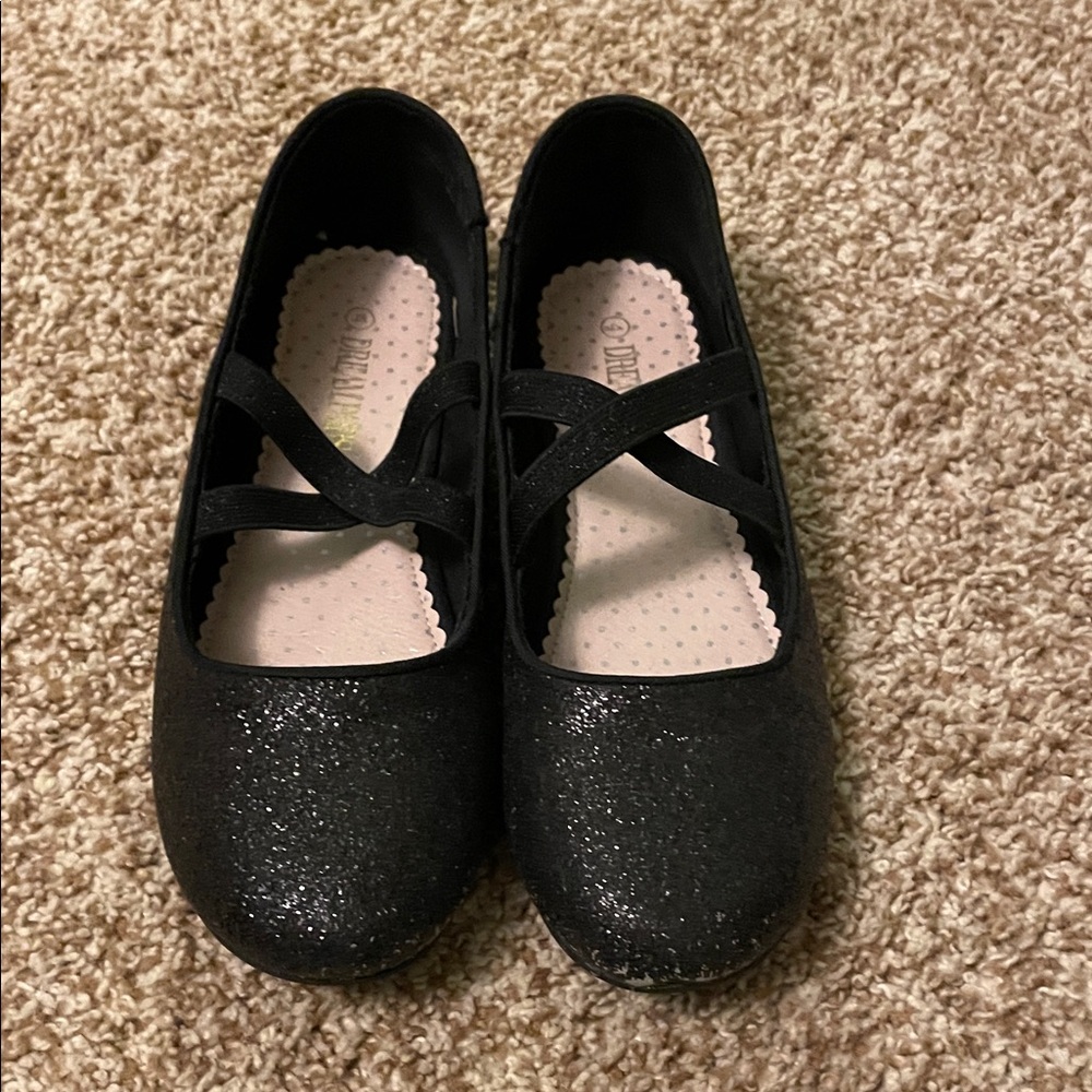Dream Pairs Black Glitter Girls Mary Jane Flats